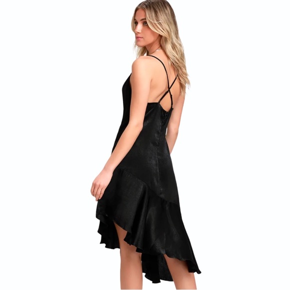 Lulus Need Your Love Black Satin Slip Dress - Picture 8 of 8